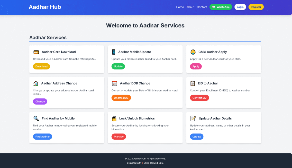 Aadhar Services Portal source code - Image 1